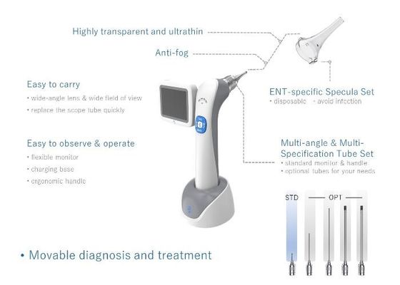 Portable Video Otoscope Resolusi 640 X 480 3 Inch Monitor LCD Digital Inspection 3 Lenses Opsional